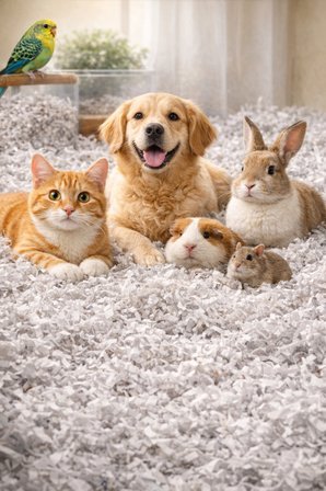 Doğal Kedi & Hamster Tavşan Kemirgen Kafes Altlığı Süper Emici Geri Dönüşümlü Kağıt Altlık 1 KG