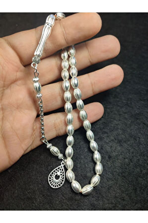 El Boy Olarak Hazırlanmış Alman Gümüş Tesbih Sertifikalı 5691