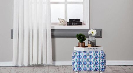 Massarelli Keten Folded Tül Ekru 1-3 Sık Pile