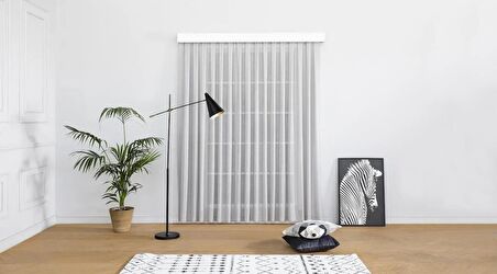 Massarelli Keten Folded Tül Gri Pilesiz