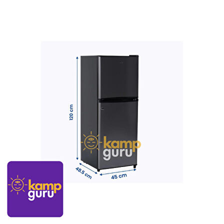 Cool Life Çift Sistem 120 Litre Antrasit 12 / 24 / 220 Volt Buzdolabı