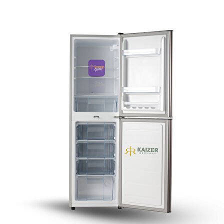 KAiZER Germany Çift Sistem 240 Buzdolabı ALTTAN BUZLUK -ANTRASİT 12 / 24 / 220 Volt
