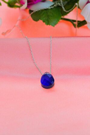 His Taşlı Damla Model Gümüş Kolye