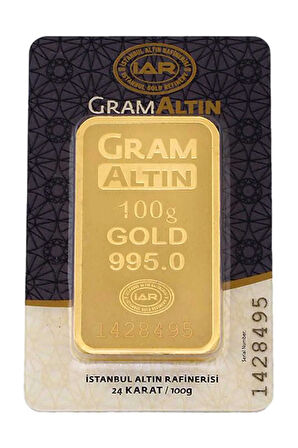 100 Gram İAR Külçe Gram Altın 24 Ayar