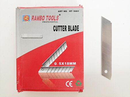 Rambo Tools 100 Adet Maket Bıçağı Yedek Ağzı + Bay-Tech Kalite Maket Bıçağı Hediye