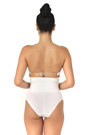 Kadın Bej Dikişsiz Masaj Özellikli Çift Kat Slip Korse 2029