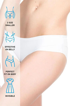 Beyaz 2818 Slip Külot Lazer Korse