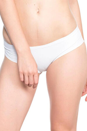 Beyaz 2818 Slip Külot Lazer Korse
