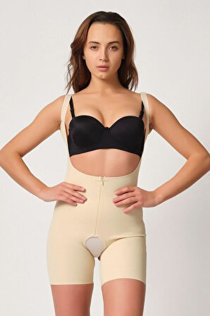 Kadın Bej Antiselülit Popo Açık Boxer Korse