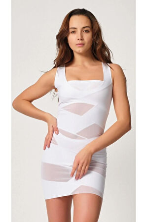 2934 Tülü Garnili Kombinezon Korse