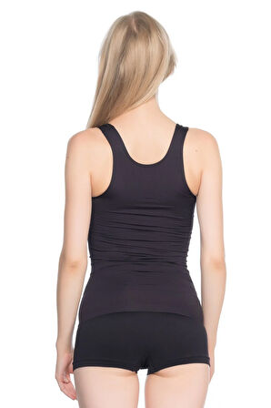 Kadın Siyah Kalın Askılı Atlet Korse