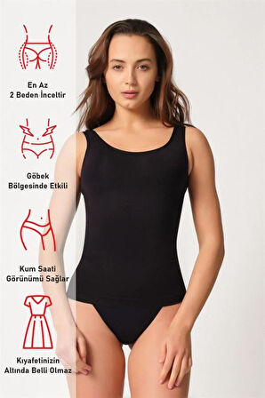 5025 Kadın Seamless Kalın Askılı Atlet Korse Ten