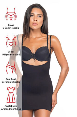 Siyah Emay 5043 Göğsü Açık Masajlı Korse