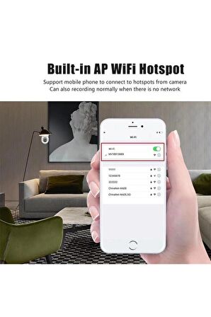 Wifi 360 Panoramik Ampul Kamera Güvenlik Kamerası Çift Wifi 360 Derece Gece Görüşlü