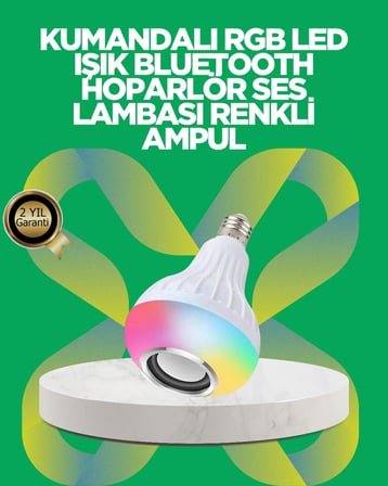 Bluetooth Hoparlörlü Led Ampul – 12W Enerji Tasarruflu