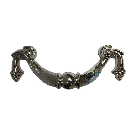 Dekoratif Zamak Üzümlü Kulp - 64Mm, Nikel, 1 Adet