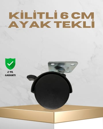 Sehpa Ve Masa İçin 6 Cm Kilitli Ayak