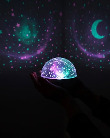 Fişli Yıldız Projektör Lamba Hoparlörlü Gece Işığı