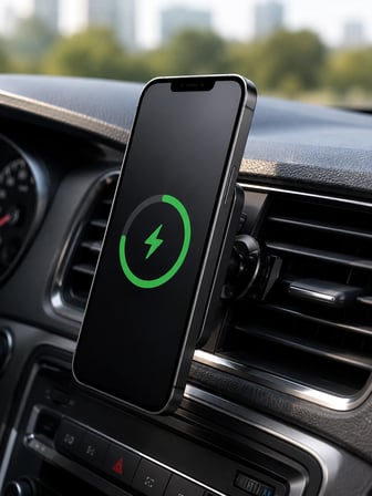 Araç İçi Manyetik Telefon Tutucu Ve 15w Kablosuz Hızlı Şarj Cihazı