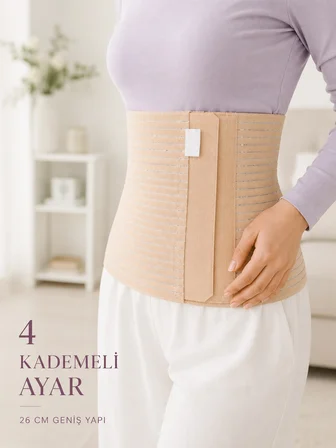 26 Cm Abdominal Korse Doğum Sonrası 4 Kademeli Ayarlanabilir Karın Bel Korsesi