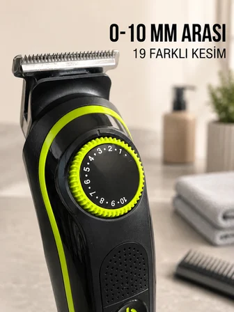 5'i 1 Arada Erkek Tıraş Makinesi Hassas Kesim Sıfır Tıraş Ve Sakal Bakım Seti
