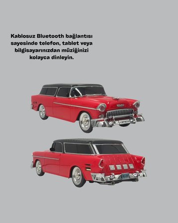 Vintage Tasarımlı Led Işıklı Bluetooth Hoparlör 10w