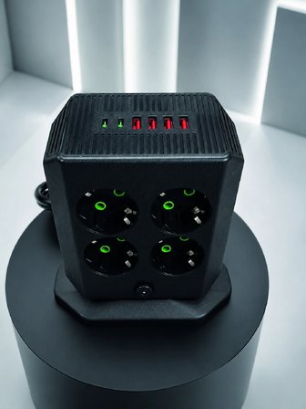 Çoklu Priz 8 Çıkışlı 4 Usb 2 Type-c Anahtarlı Dikey Priz Kulesi