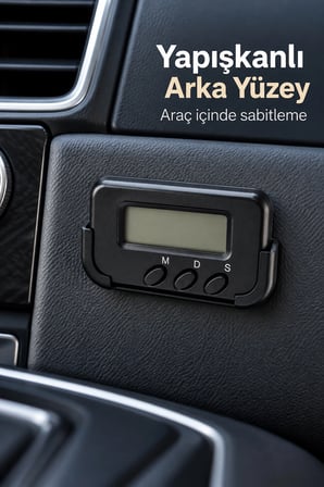 Kronometreli Oto Saat Alarm Ve Dijital Ekranlı