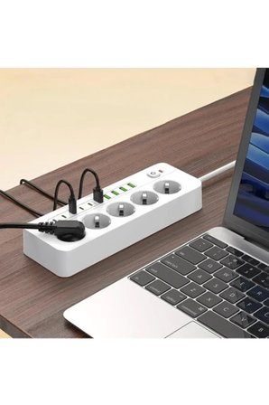 3500w Akım Korumalı 5’li Grup Priz: 5x Usb + 5x Type-c Çıkışlı (2 Metre)