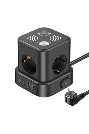4lü Akım Korumalı Priz Gece Lambalı 2xusb 2xtype-c Çıkış Yüksek Gerilim Koruma Çoklu Priz Çoğaltıcı