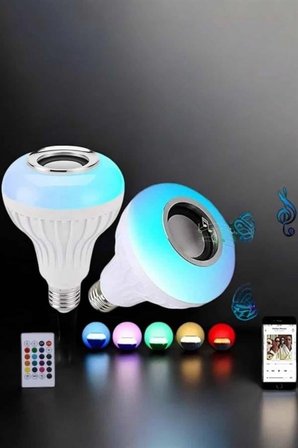 Kablosuz Bluetooth Hoparlör Led Lamba
