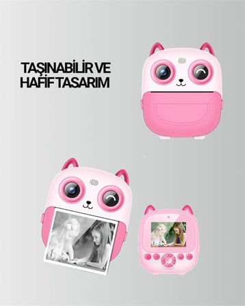 2.4” Ekranlı Mini Kamera – 1080p Kayıt + Mürekkepsiz Yazdırma