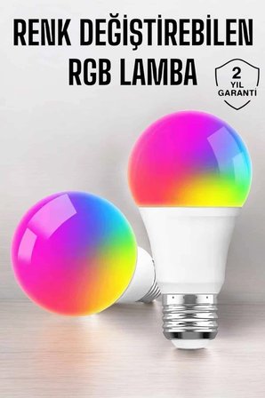 Renk Değiştirebilen Rgb Işıklı Led Ampul A+enerji 10 Watt Led Işık
