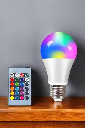 Renk Değiştirebilen Rgb Işıklı Led Ampul A+enerji 10 Watt Led Işık