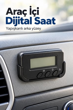 Dijital Ekranlı Araba Saati Alarm Ve Süre Takibi