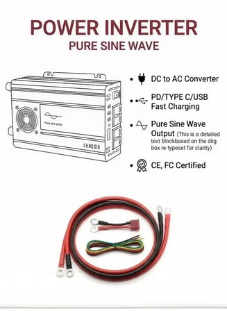 Epilons 1000w Tam Sinüs İnverter 12v Dc 220v Ac Çevirici Usb Çıkışlı Araç Karavan Solar Güç Dönüştürücü