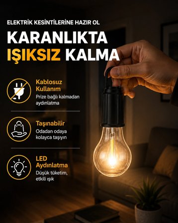 Taşınabilir Sıcak Işık Yayan Kamp Lambası