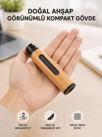 Mini Taşınabilir Küllük 3 Farklı Uç Seçenekli Ahşap Görünümlü Pratik Kullanım