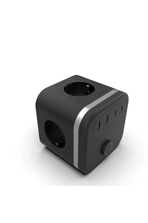 Termal Akım Korumalı Isıya Dayanıklı 3’lü Duvar Tipi Priz 2x Usb 2x Typce 3680 W