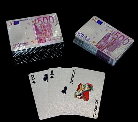 Euro Tasarımlı Gümüş İskambil Oyun Kartı Alk2812