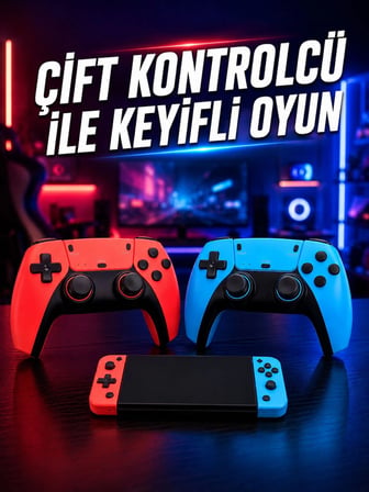 Oyun Konsolu Kablosuz Kontrolcülü Retro Oyun Eğlence Sistemi