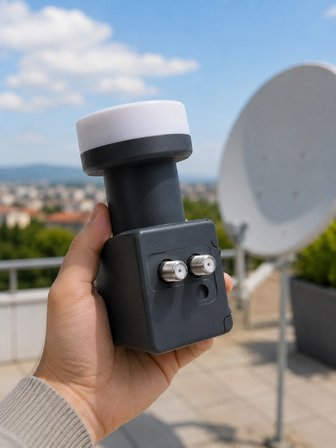 Twin Lnb Çift Çıkışlı Uydu Anten Lnb 4k Ultra Hd Ku Band 0.1 Db