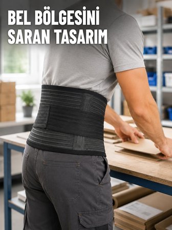 Çalışma Korsesi Güçlendirilmiş Elastik Bantlı Ayarlanabilir Bel Desteği