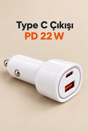Pd 22w Type C Çıkışlı Araç Şarj Cihazı