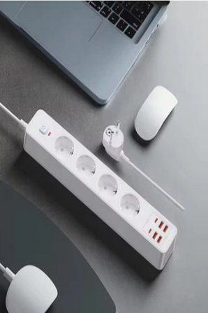Termal Akım Korumalı 4’lü Priz 4x Usb 2x Type-c Çıkışlı Grup Priz Çoğaltıcı (3500w)