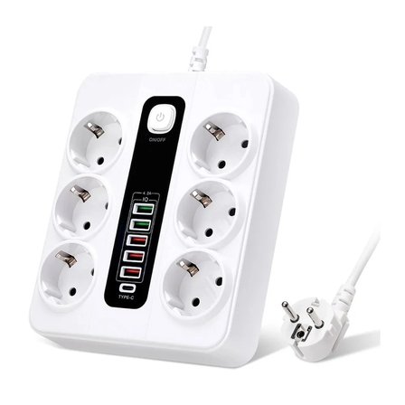 Vothoon Hp-h04 3000w 10amper 6’lı 2metre Uzatma Kablolu Çoklu Termal Akım Priz