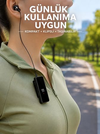 Taşınabilir Bluetooth Kulaklık Dijital Göstergeli Klipsli Tek Kulaklıklı Kompakt Cihaz