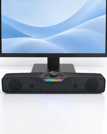 Döner Kontrol Düğmeli Rgb Işıklı Bluetooth 5.4 Hoparlör Type C Şarj Girişli Siyah