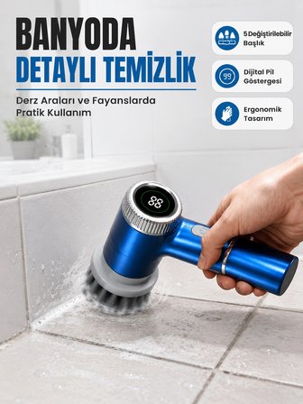 Kablosuz Elektrikli Döner Temizlik Fırçası İle Zorlu Kirleri Kolayca Temizleyin