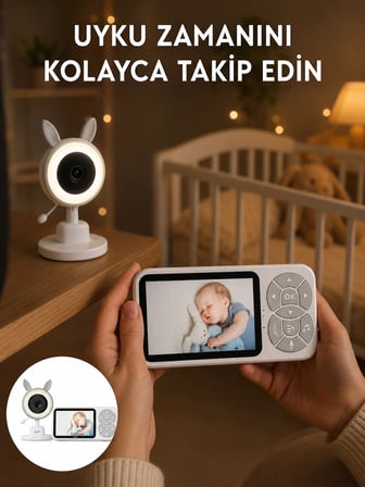 Lcd Ekranlı Bebek İzleme Kamerası Ninnili Gece Görüşlü Güvenlik Sistemi Yeni Nesil